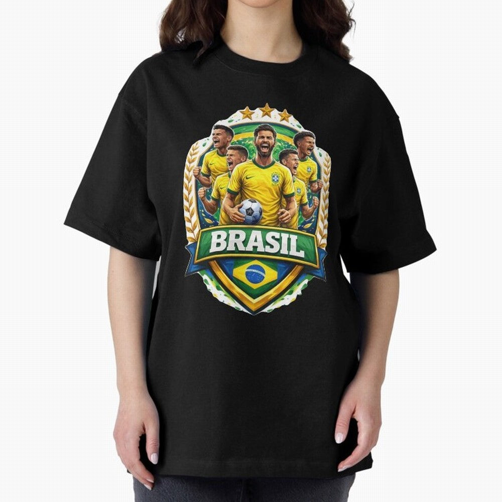 Brazil Football National Team Pride- Brazil Soccer Graphics Classic T-Shirt Follow FIFA World Cup 2026 USA Canada Mexico for Fans of Messi and Cristiano Ronaldo and England, France and Netherlands, Bringing Supporter Pride, Iconic Celebrations,