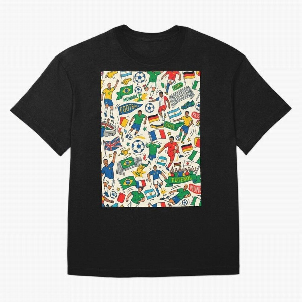 World Cup 2026: Global Football Fever Oversized T-Shirt Carry the Dream of FIFA World Cup 2026 Group Stage Capturing Haaland and Mbappe, Argentina Energy, Champion Mindset, Group Stage Buzz, Knockout Tension and Passionate Fan Culture; Ideal for