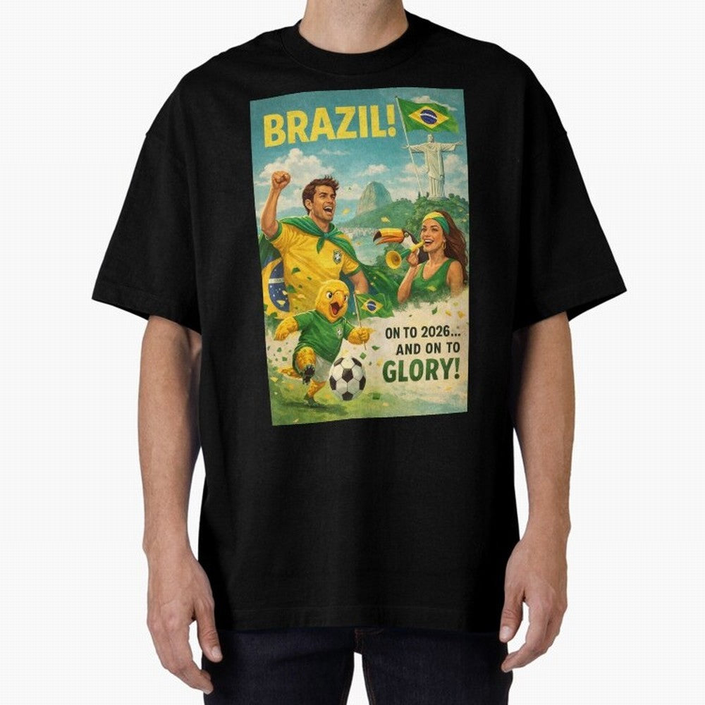 Brazil Rio de Janeiro Christ the Redeemer Sugarloaf Mountain FIFA World Cup 2026 Football Celebration Classic T-Shirt Turn Football Passion into Global Football Passion for FIFA World Cup 2026 USA Canada Mexico, Highlighting Messi, CR7 and Mbappe,