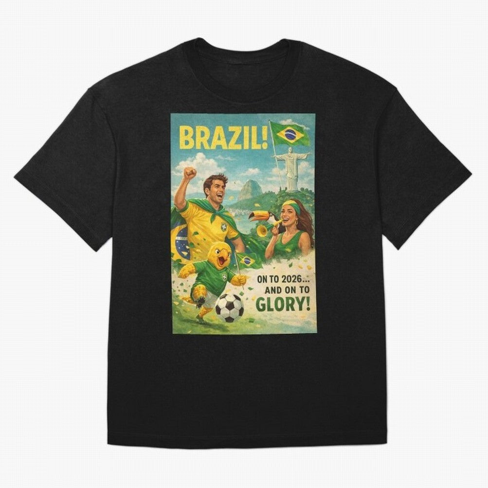 Brazil Rio de Janeiro Christ the Redeemer Sugarloaf Mountain FIFA World Cup 2026 Football Celebration Classic T-Shirt Turn Football Passion into Global Football Passion for FIFA World Cup 2026 USA Canada Mexico, Highlighting Messi, CR7 and Mbappe,
