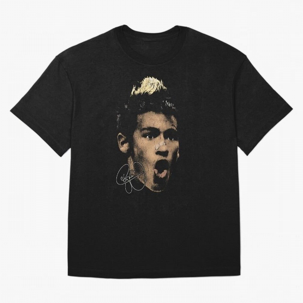 Young Neymar Illustration Oversized T-Shirt Join Supporters Worldwide for Match Day Hype around FIFA World Cup 2026 USA Canada Mexico, Mbappe, Argentina and Brazil, Classic Soccer Heritage, Championship Pressure, Fan Loyalty and International