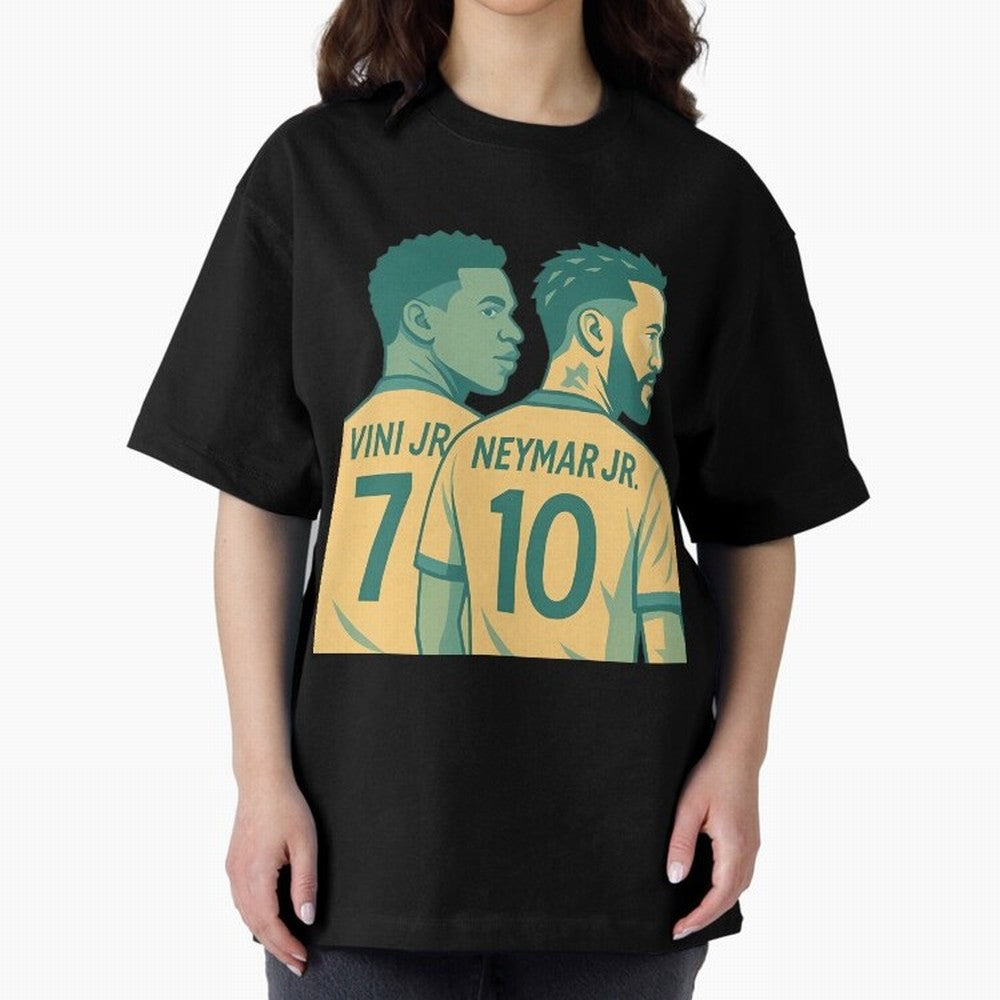 Vini Jr and Neymar Jr side-by-side Classic T-Shirt Bring a Vintage Feel to FIFA World Cup 2026 Spirit, Capturing England, France and Netherlands, Mbappe, Vintage Soccer Flavor, Modern Football Stars, National Flags and Final Night Emotion; Great
