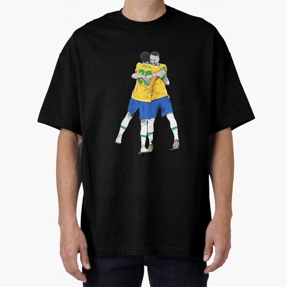 BRAZIL Neymar Jr and Vini Jr World Cup Celebration Oversized T-Shirt Experience the Global Stage of FIFA World Cup 2026 USA Canada Mexico Capturing Messi and Cristiano Ronaldo, Brazil, Portugal and Argentina Energy, Fan Favorite Moments, National