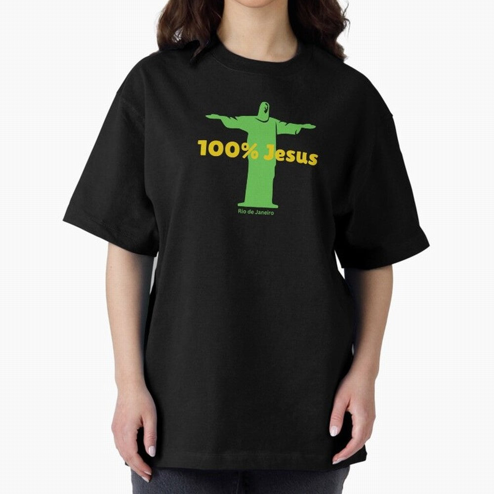 100% Jesus Christ the Redeemer Christian Brazilian Classic T-Shirt Carry the Colors and Pride of Global Football Passion for FIFA World Cup 2026, Connected to Neymar, Haaland and Cristiano Ronaldo, Argentina, Stadium Chants, National Pride, Trophy