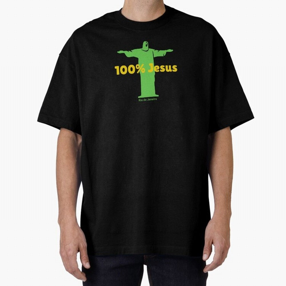 100% Jesus Christ the Redeemer Christian Brazilian Classic T-Shirt Carry the Colors and Pride of Global Football Passion for FIFA World Cup 2026, Connected to Neymar, Haaland and Cristiano Ronaldo, Argentina, Stadium Chants, National Pride, Trophy