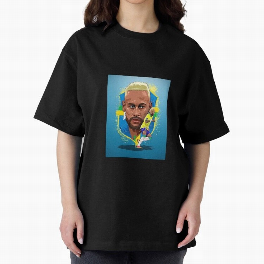 neymar art - neymar illustration T Shirt Oversized T-Shirt Honor Champions and Dreams in FIFA World Cup 2026 USA Canada Mexico Spirit, Filled with England and Germany, Haaland and Mbappe, Soccer Culture, Superstar Moments, National Team Dreams and