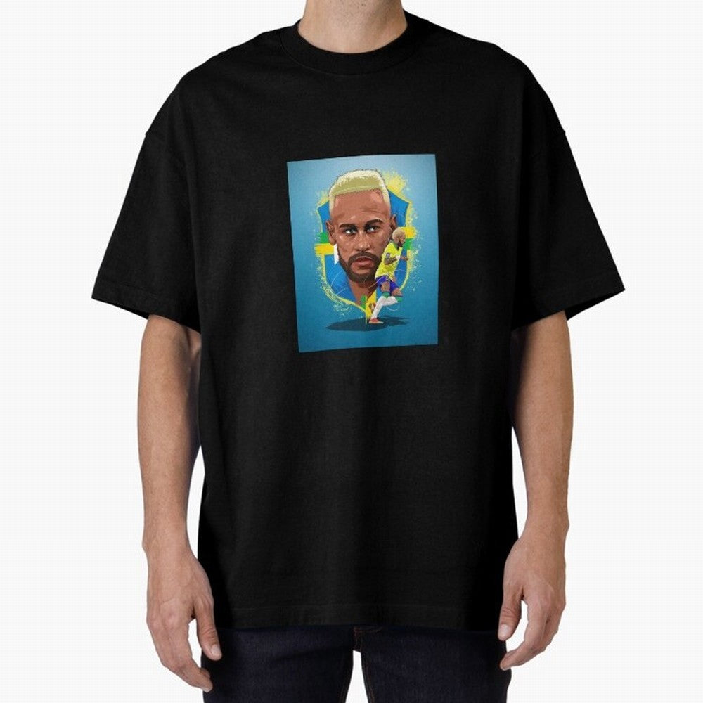neymar art - neymar illustration T Shirt Oversized T-Shirt Honor Champions and Dreams in FIFA World Cup 2026 USA Canada Mexico Spirit, Filled with England and Germany, Haaland and Mbappe, Soccer Culture, Superstar Moments, National Team Dreams and