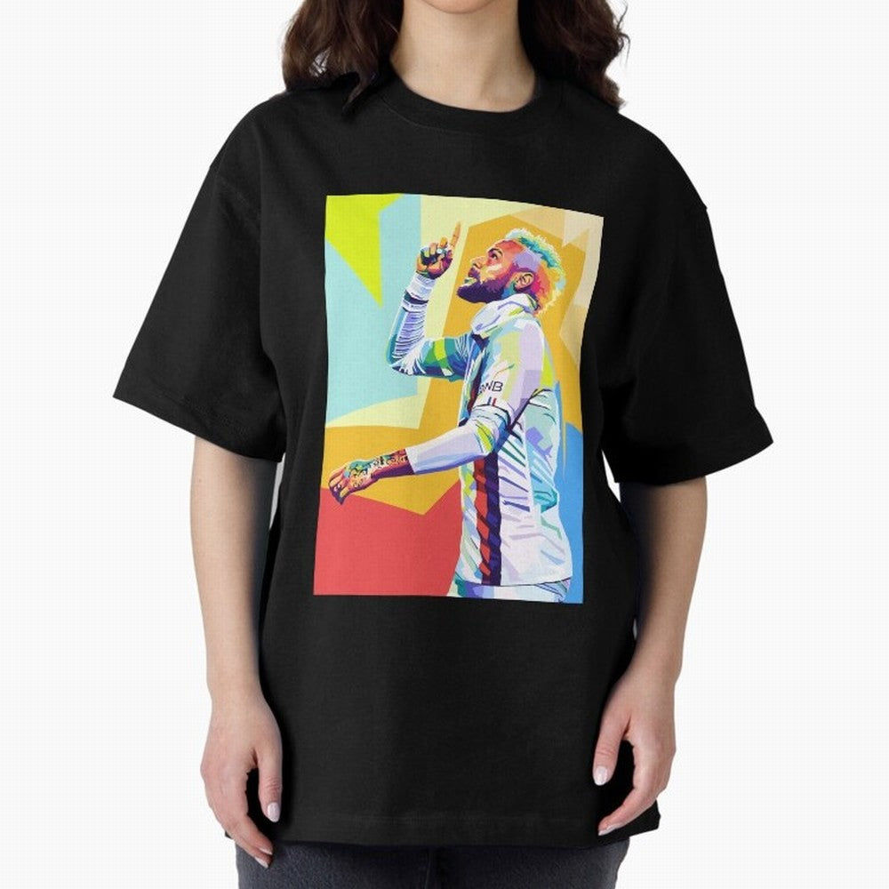 Neymar Jr Wpap pop art Oversized T-Shirt Remember Iconic Moments from FIFA World Cup 2026 for Fans of Haaland and Mbappe and Argentina and Brazil, Bringing Championship Spirit, Famous Goals, Roaring Crowds and International Football Unity; Made for