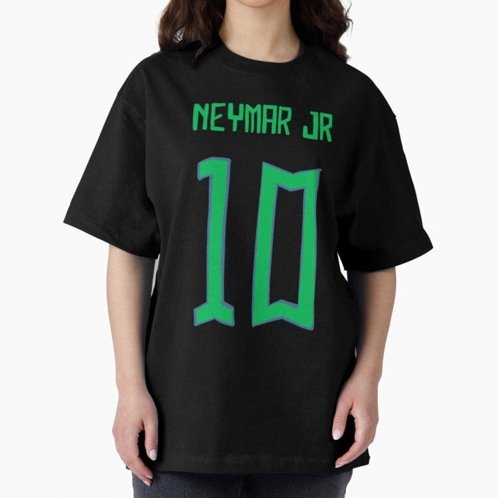 Neymar Jr #10 (Brazil) Oversized T-Shirt Relive Legendary Nights from FIFA World Cup 2026 for Fans of Messi, Neymar and Mbappe and Netherlands, Bringing Sports Nostalgia, International Competition, Famous Players and Unforgettable Victories;