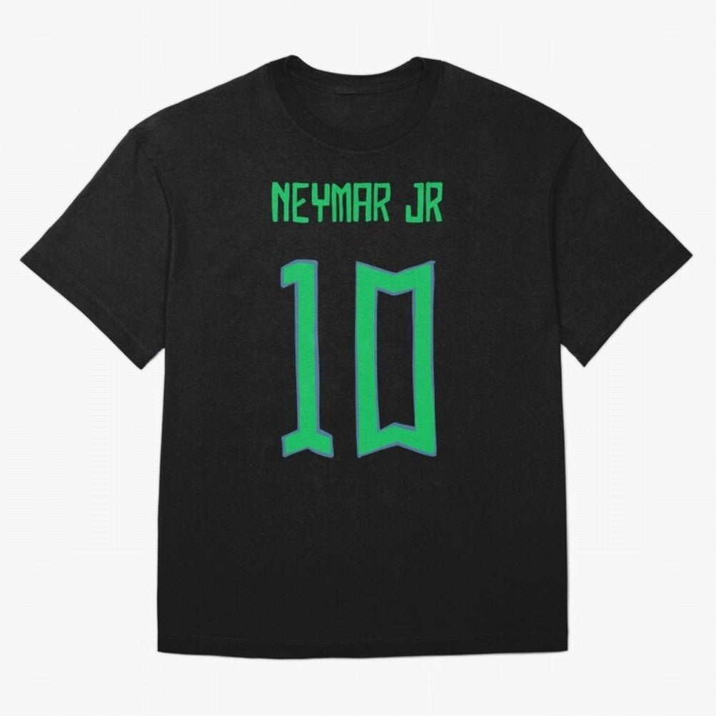 Neymar Jr #10 (Brazil) Oversized T-Shirt Relive Legendary Nights from FIFA World Cup 2026 for Fans of Messi, Neymar and Mbappe and Netherlands, Bringing Sports Nostalgia, International Competition, Famous Players and Unforgettable Victories;