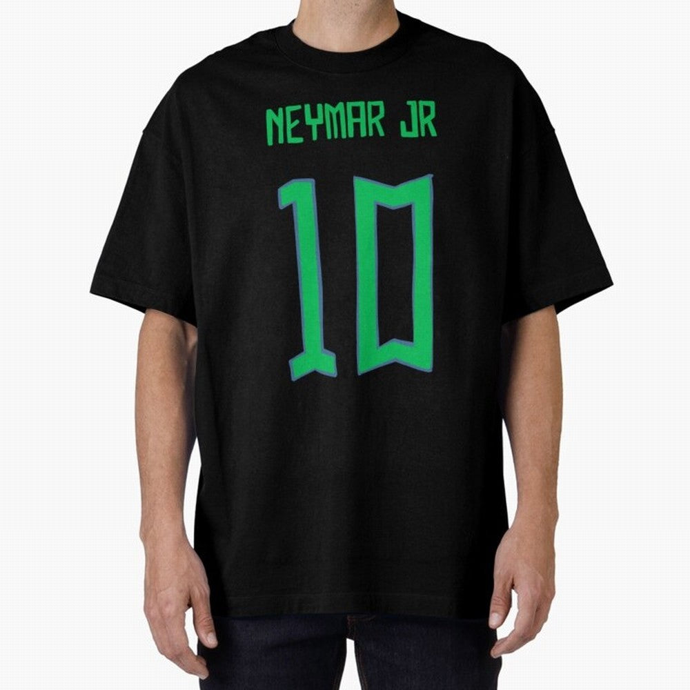 Neymar Jr #10 (Brazil) Oversized T-Shirt Relive Legendary Nights from FIFA World Cup 2026 for Fans of Messi, Neymar and Mbappe and Netherlands, Bringing Sports Nostalgia, International Competition, Famous Players and Unforgettable Victories;