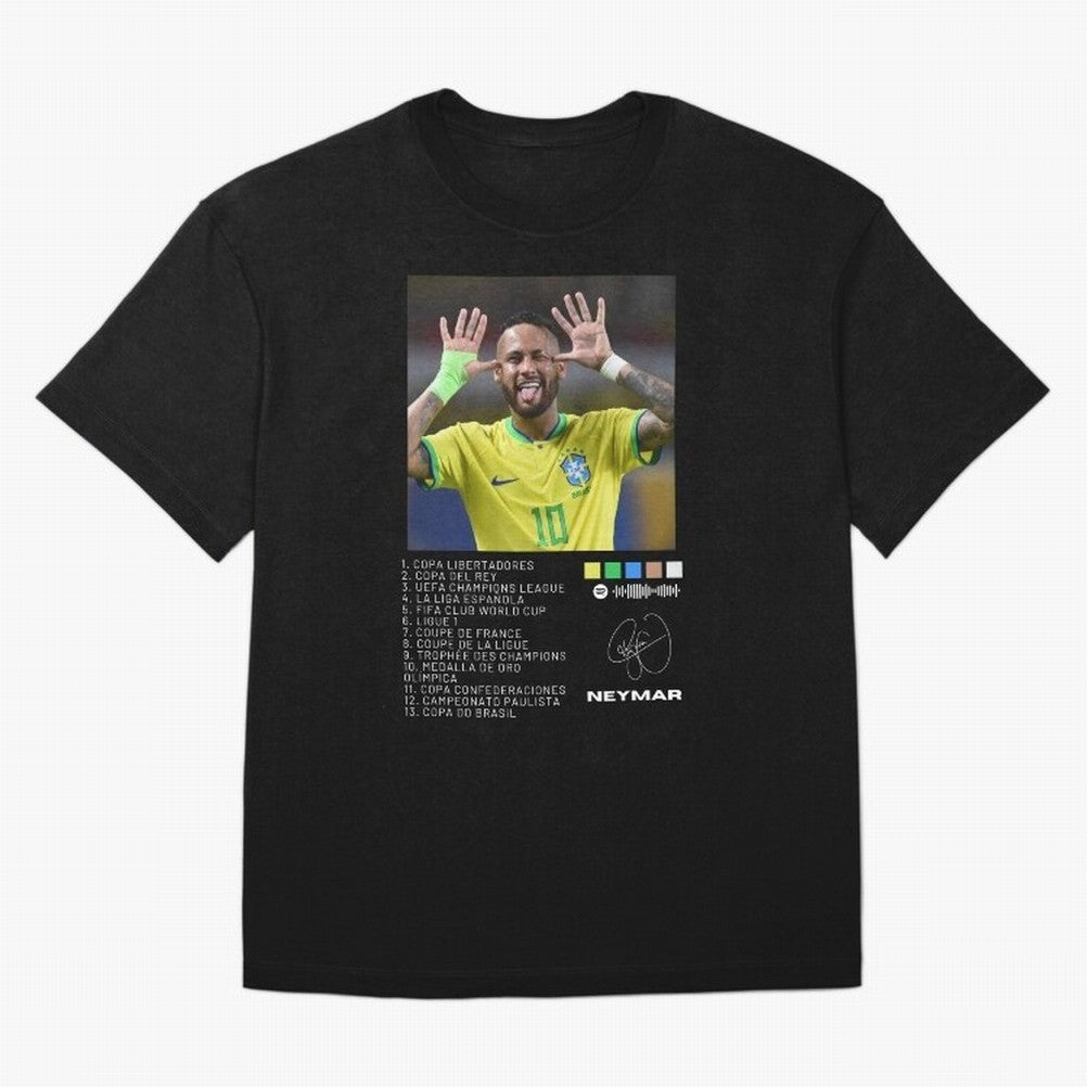 Neymar Brazil 10 Oversized T-Shirt Celebrate the Road through the FIFA World Cup 2026 USA Canada Mexico Journey through Cristiano Ronaldo Highlights, France Pride, Worldwide Fan Energy, Dramatic Goals, Stadium Lights and Championship Celebrations;