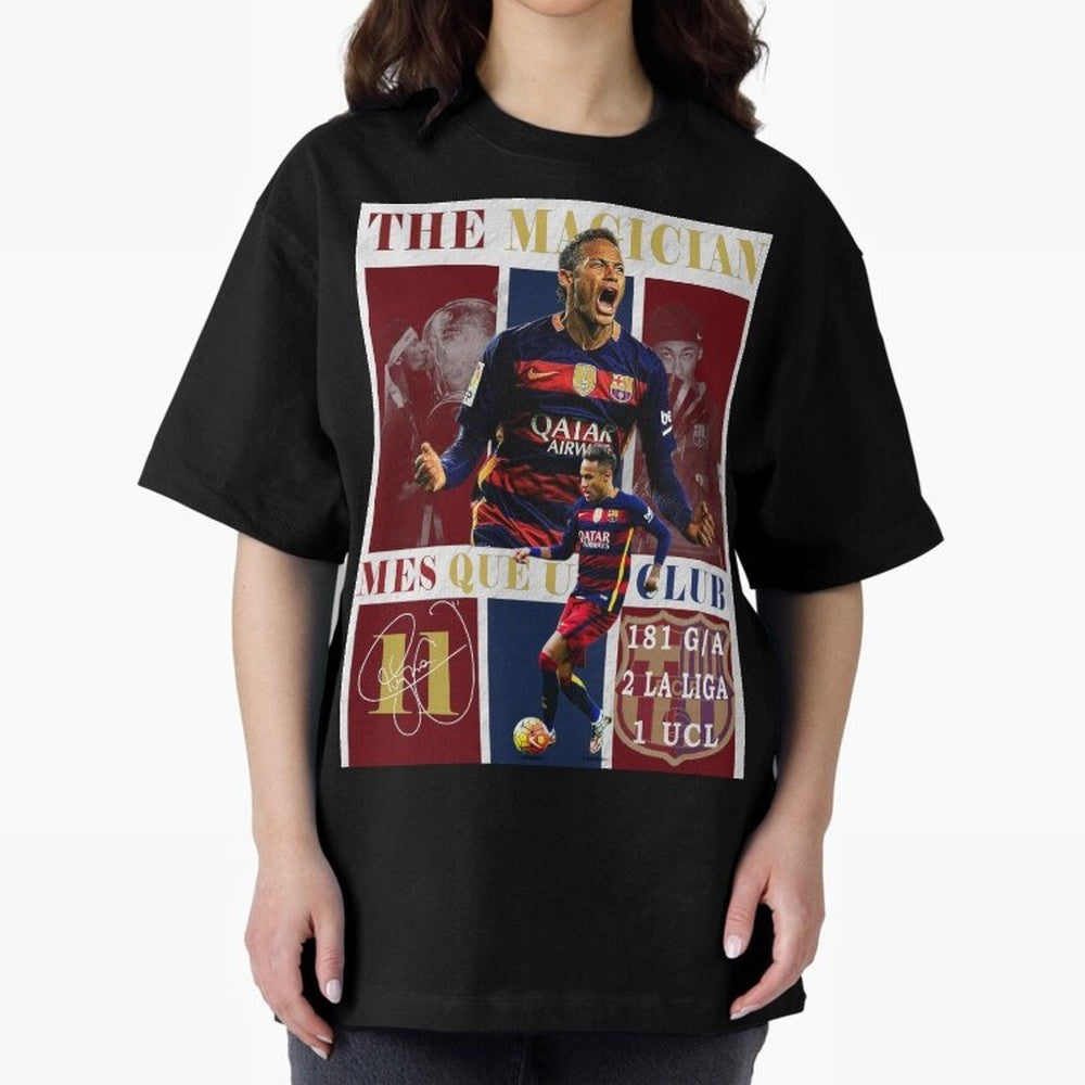 Neymar Jr Barcelona 2015 UCL Poster Classic T-Shirt Celebrate Supporters United by FIFA World Cup 2026 Made for Messi, England, France and Netherlands Energy, Vintage Soccer Flavor, Modern Football Stars, National Flags and Final Night Emotion;