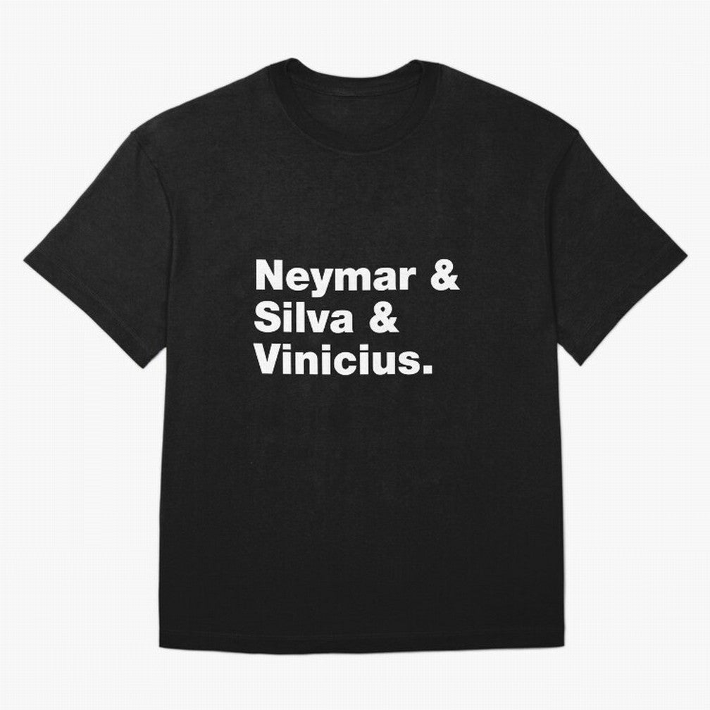 Neymar + Silva + Vinicius - Brazil Brazilian World Cup Squad Team Players Football Soccer Qatar WC 22 Oversized T-Shirt Live the Energy of FIFA World Cup 2026 Inspired by Neymar, Portugal, Spain and Germany Energy, Worldwide Fan Energy, Dramatic