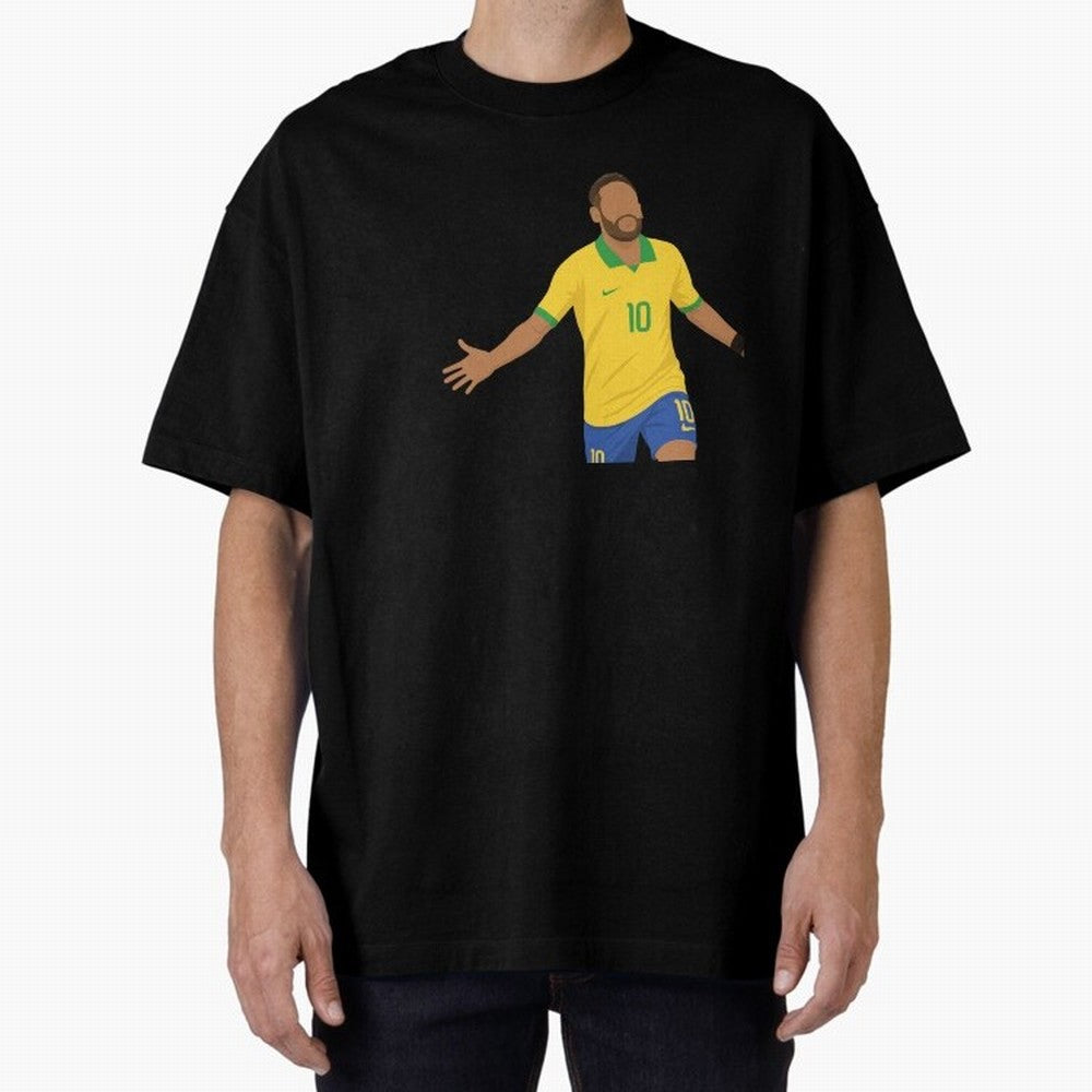 Neymar Jr in Yellow Glory Sticker Oversized T-Shirt Bring International Match Energy to FIFA World Cup 2026 for Fans of Messi and Germany, Bringing Global Supporter Spirit, Legendary Goals, National Colors and Tournament Celebration; Created for