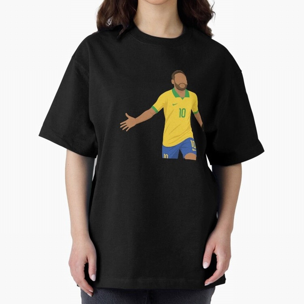 Neymar Jr in Yellow Glory Sticker Oversized T-Shirt Bring International Match Energy to FIFA World Cup 2026 for Fans of Messi and Germany, Bringing Global Supporter Spirit, Legendary Goals, National Colors and Tournament Celebration; Created for