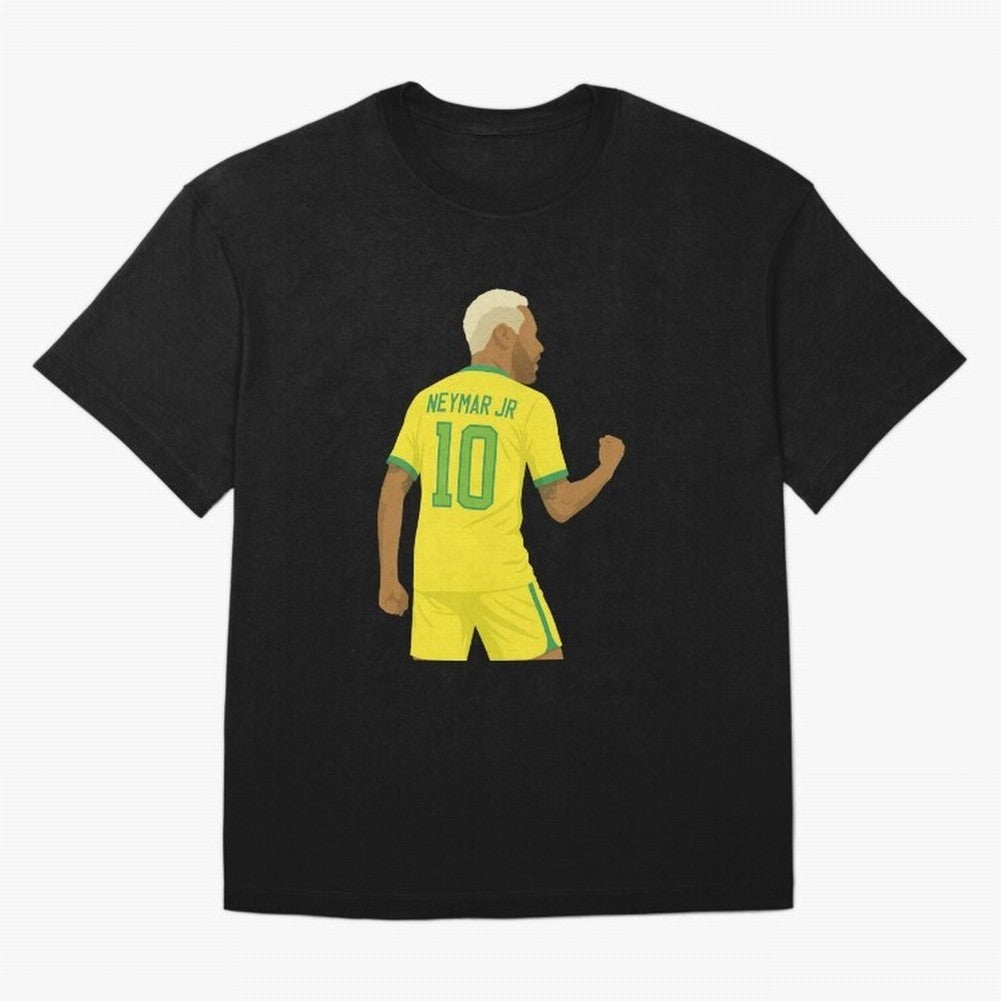 Neymar Jr in Yellow Glory Sticker Oversized T-Shirt Bring Champion Energy into Match Day Hype around FIFA World Cup 2026, Messi and Cristiano Ronaldo, France, Fan Favorite Moments, National Team Passion, Big Match Drama and Soccer History; Perfect