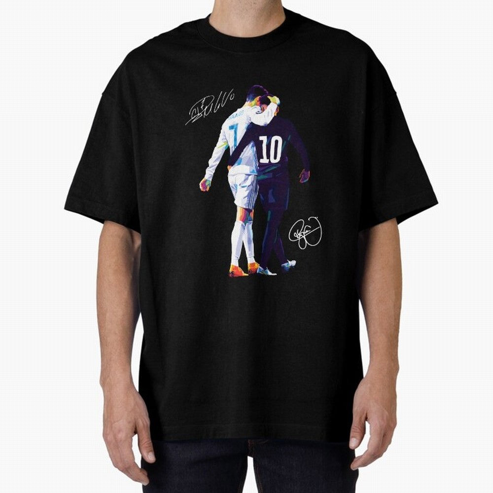 Cristiano Ronaldo and Neymar Jr Wpap Art Oversized T-Shirt Refresh FIFA World Cup 2026 Driven by Messi and Cristiano Ronaldo, Portugal Energy, Classic Soccer Heritage, Championship Pressure, Fan Loyalty and International Pride; Ideal for Football