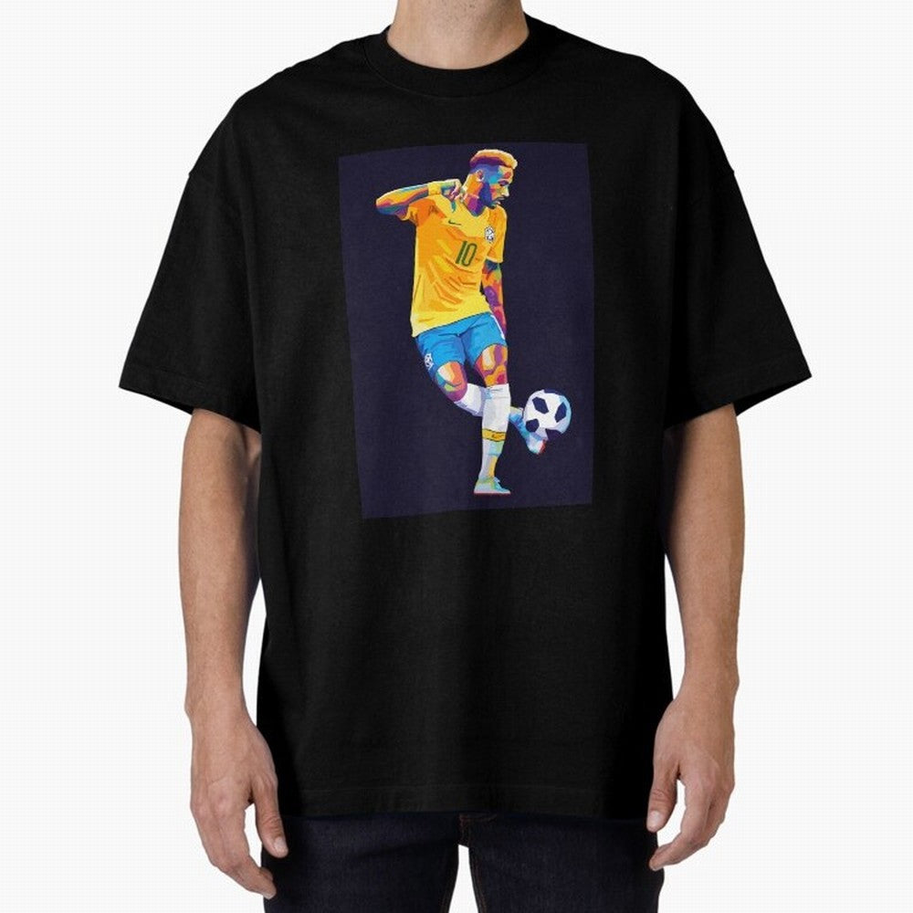 Neymar Jr Wpap pop art Oversized T-Shirt Support Your Favorite Stars during FIFA World Cup 2026 Spirit, with Netherlands, Cristiano Ronaldo, Sports Nostalgia, International Competition, Famous Players and Unforgettable Victories; Built for
