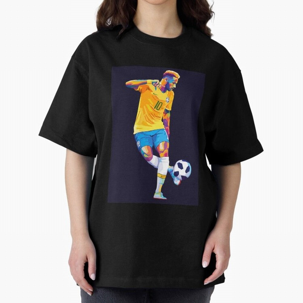 Neymar Jr Wpap pop art Oversized T-Shirt Support Your Favorite Stars during FIFA World Cup 2026 Spirit, with Netherlands, Cristiano Ronaldo, Sports Nostalgia, International Competition, Famous Players and Unforgettable Victories; Built for