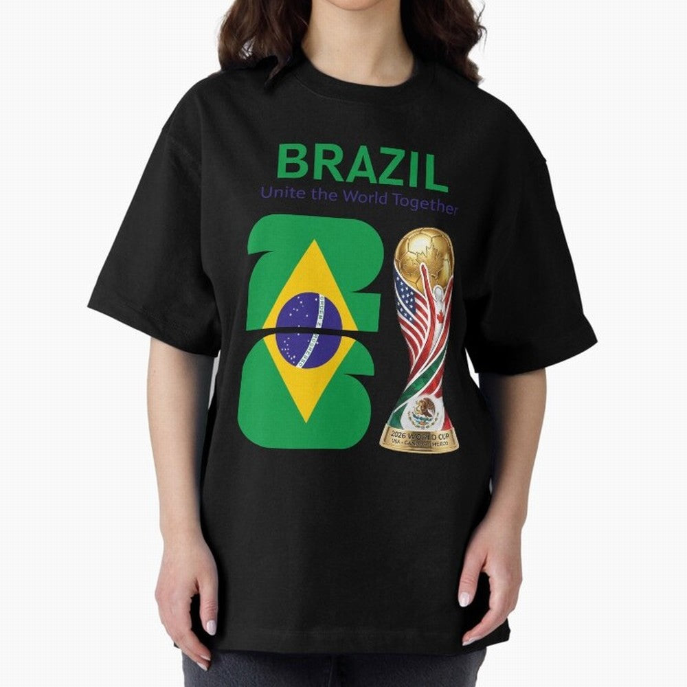 World Cup 2026, IMG 018, BRAZIL 002 Oversized T-Shirt Celebrate Golden Goal Energy in FIFA World Cup 2026 Group Stage Spirit, Made for England, France and Netherlands, Mbappe and Neymar, Stadium Memories, Football Loyalty, International Chants and