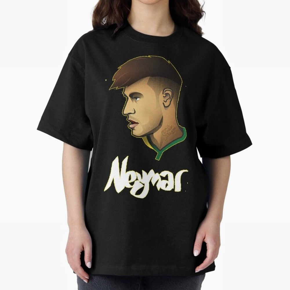 Neymar jr Team Brazil Oversized T-Shirt Capture FIFA World Cup 2026 USA Canada Mexico Spirit, Featuring Brazil, Cristiano Ronaldo, Haaland and CR7, Championship Spirit, Famous Goals, Roaring Crowds and International Football Unity; Ideal for