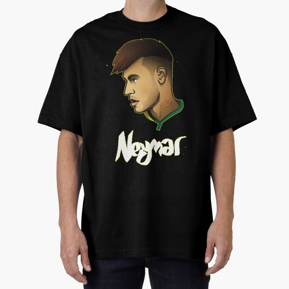 Neymar jr Team Brazil Oversized T-Shirt Capture FIFA World Cup 2026 USA Canada Mexico Spirit, Featuring Brazil, Cristiano Ronaldo, Haaland and CR7, Championship Spirit, Famous Goals, Roaring Crowds and International Football Unity; Ideal for