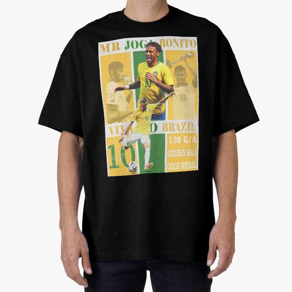 Neymar Jr Brazil National Team Soccer Poster - Iconic Selecao Art Print Classic T-Shirt Show Your Tournament Heart for FIFA World Cup 2026 Group Stage for Fans of CR7 and Messi and Portugal, Spain and Germany, Bringing Goal Celebration Energy,