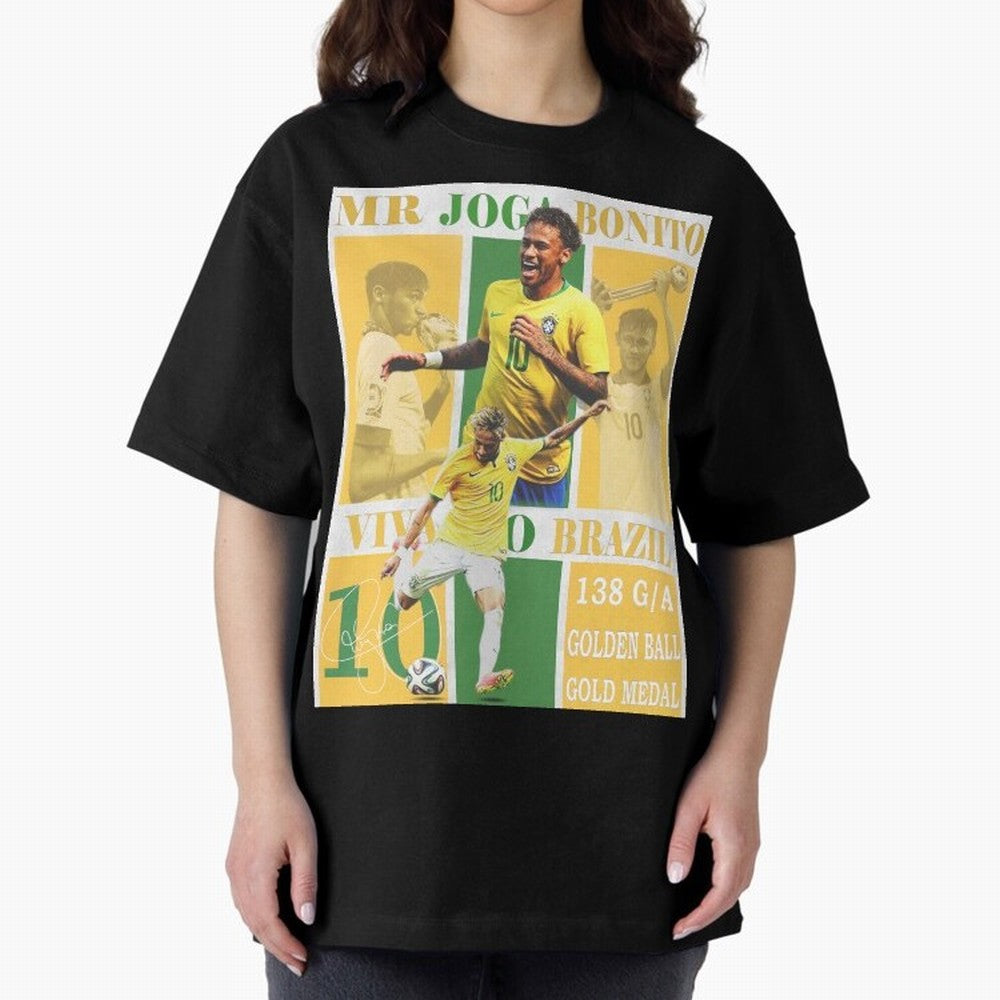 Neymar Jr Brazil National Team Soccer Poster - Iconic Selecao Art Print Classic T-Shirt Show Your Tournament Heart for FIFA World Cup 2026 Group Stage for Fans of CR7 and Messi and Portugal, Spain and Germany, Bringing Goal Celebration Energy,