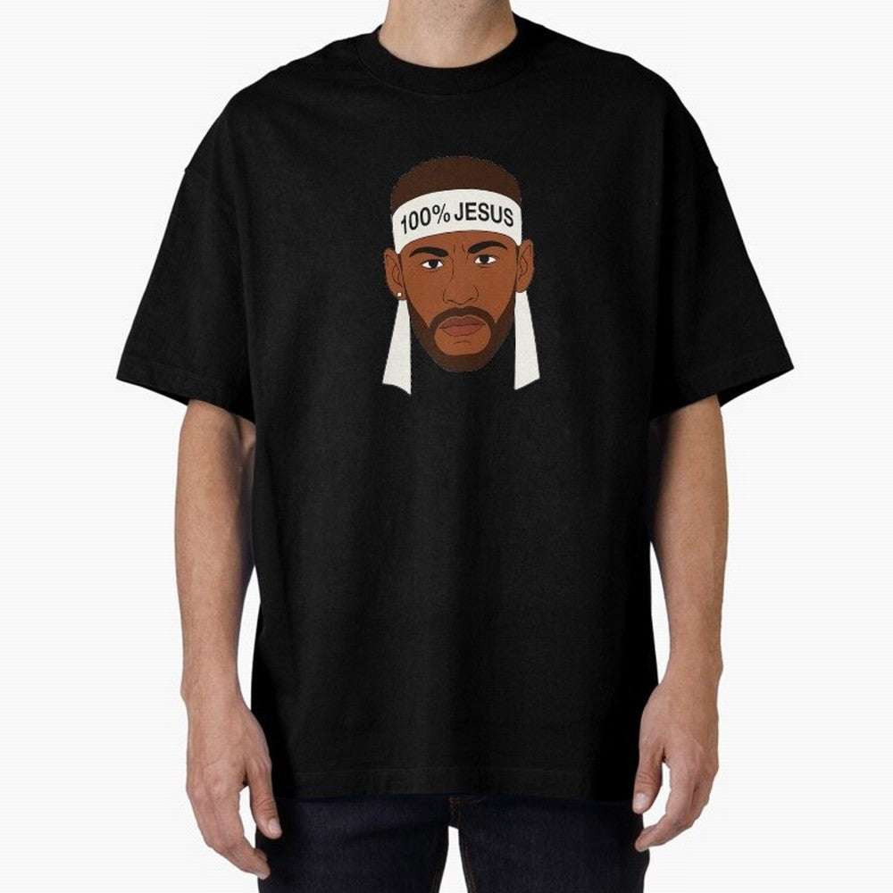 100% JESUS Neymar Inspired Minimalist Art Oversized T-Shirt Honor Champions and Dreams in FIFA World Cup 2026 Group Stage for Fans of Messi, Neymar and Mbappe and England, Bringing Classic Soccer Heritage, Championship Pressure, Fan Loyalty and