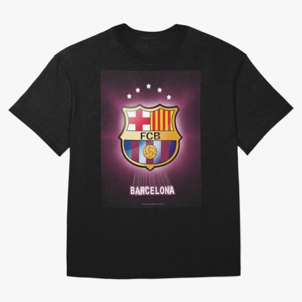 barcelona Oversized T-Shirt Celebrate Golden Goal Energy in Global Football Passion for FIFA World Cup 2026 Group Stage, Featuring Messi, CR7 and Mbappe, Spain, Champion Mindset, Group Stage Buzz, Knockout Tension and Passionate Fan Culture; Made