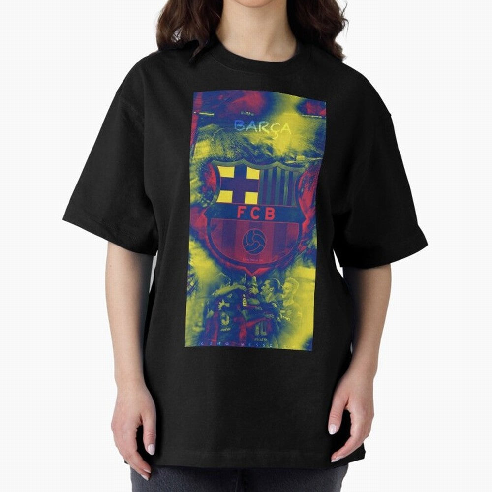 barcelona Oversized T-Shirt Follow the Road to Match Day Hype around FIFA World Cup 2026 USA Canada Mexico, CR7 and Messi, England and Germany, Soccer Culture, Superstar Moments, National Team Dreams and Competitive Fire; Ideal for Football Dads,