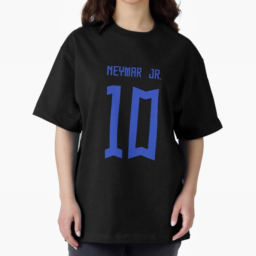 Neymar Jr Brazil White Jersey 2023 Oversized T-Shirt Discover Global Football Passion for FIFA World Cup 2026, Inspired by Mbappe, Portugal, Classic Soccer Heritage, Championship Pressure, Fan Loyalty and International Pride; Made for Collectors