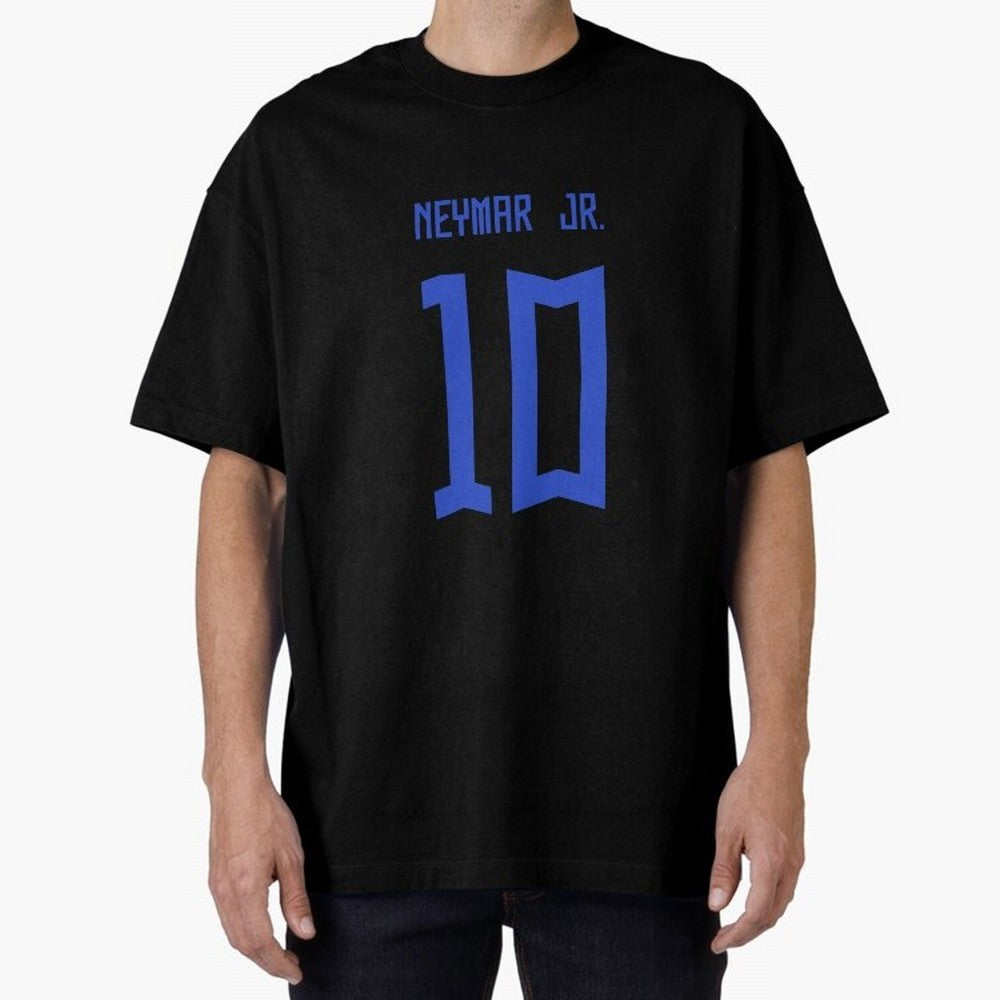 Neymar Jr Brazil White Jersey 2023 Oversized T-Shirt Discover Global Football Passion for FIFA World Cup 2026, Inspired by Mbappe, Portugal, Classic Soccer Heritage, Championship Pressure, Fan Loyalty and International Pride; Made for Collectors