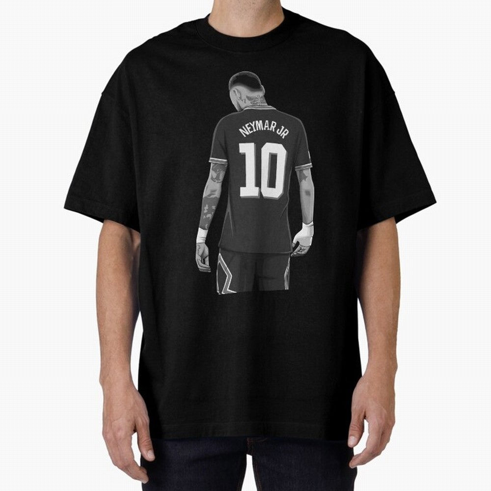 Neymar Jr Black and White Version Oversized T-Shirt Turn Up for FIFA World Cup 2026 Group Stage Made for CR7 and Messi, Argentina Energy, Game Day Rituals, Football Legends, Country Pride and the Road to the Final; Ideal for Football Dads, Football