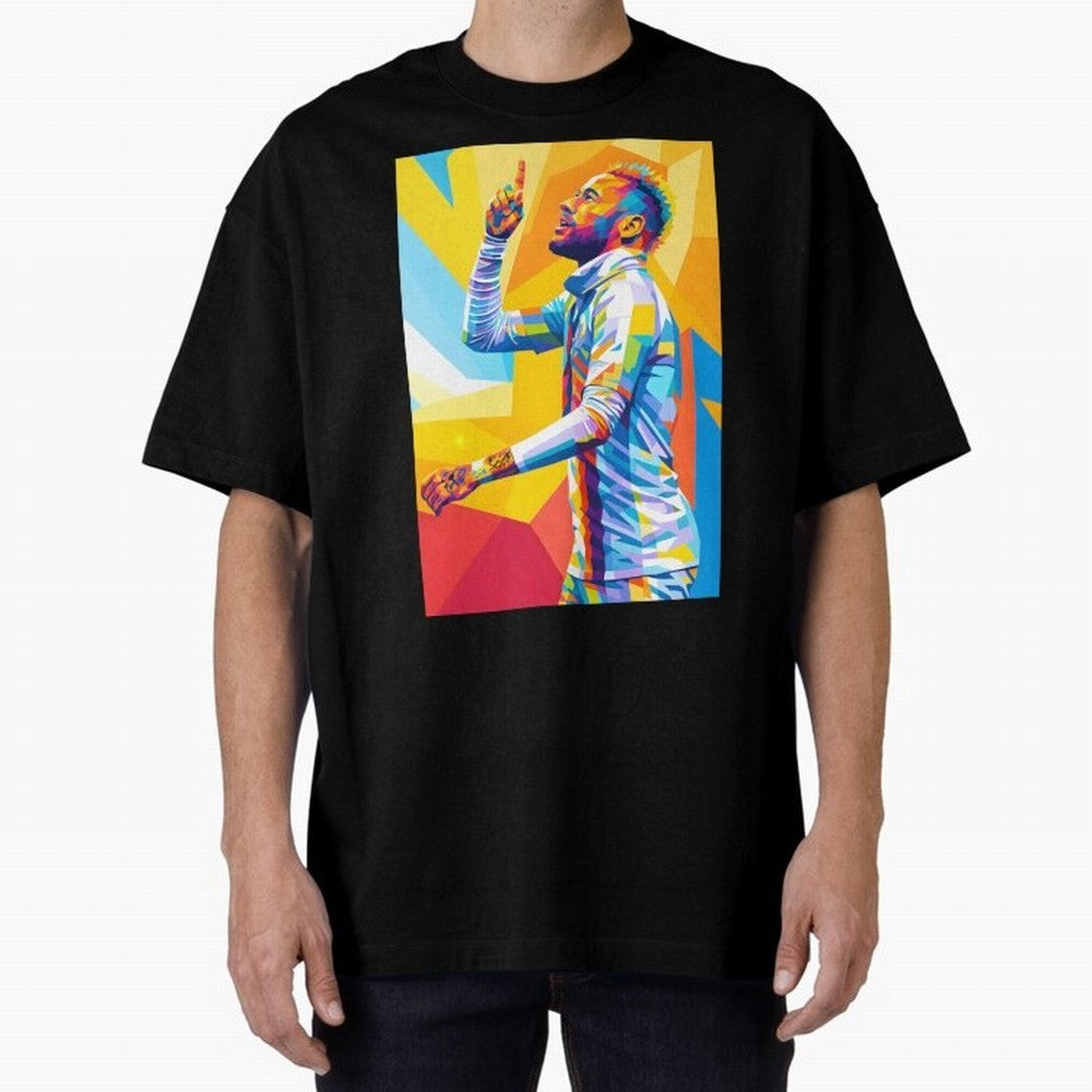 Neymar Pop Art Oversized T-Shirt Follow the FIFA World Cup 2026 Journey through Haaland Highlights, Germany Pride, Fan Favorite Moments, National Team Passion, Big Match Drama and Soccer History; Ideal for Passionate Fans Who Love Underdog Stories,