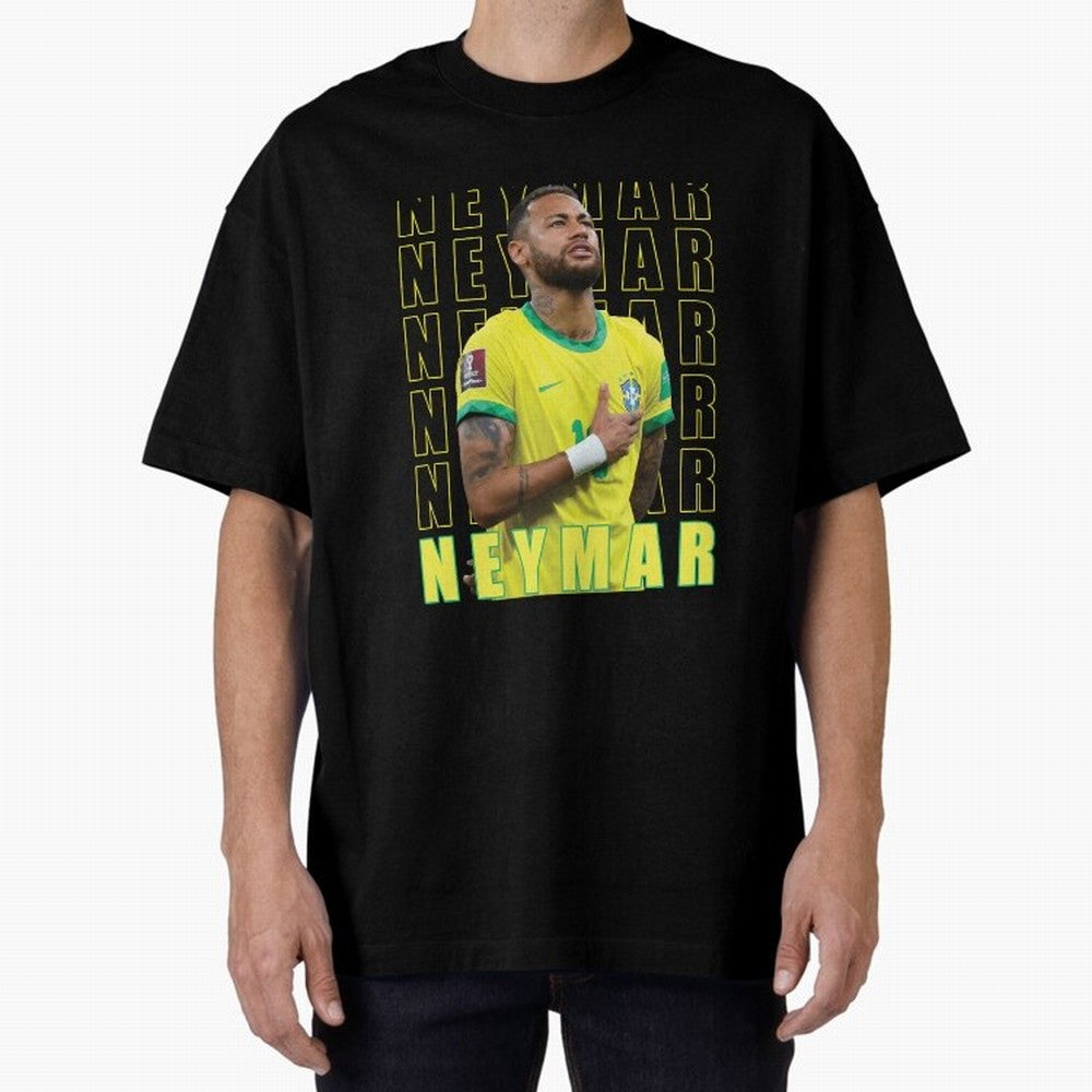 Neymar Brazil Design Oversized T-Shirt Follow the Final Road of FIFA World Cup 2026 Group Stage for Fans of Haaland and Mbappe and Argentina and Brazil, Bringing Stadium Chants, National Pride, Trophy Dreams and Unforgettable Football Memories;