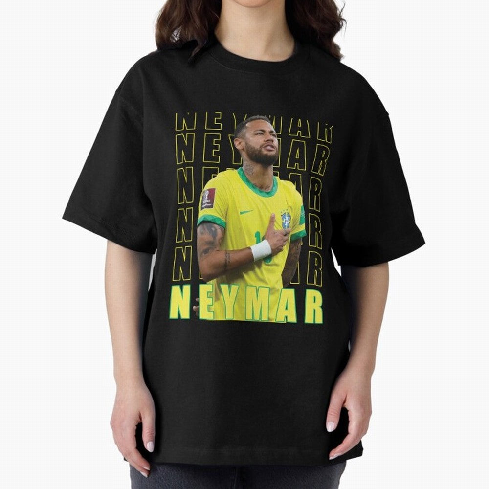 Neymar Brazil Design Oversized T-Shirt Follow the Final Road of FIFA World Cup 2026 Group Stage for Fans of Haaland and Mbappe and Argentina and Brazil, Bringing Stadium Chants, National Pride, Trophy Dreams and Unforgettable Football Memories;