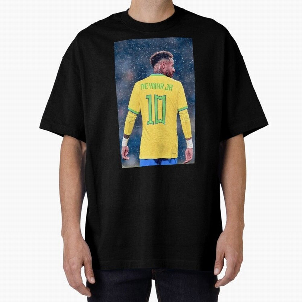 Neymar 10 Brasil world cup 2022 Oversized T-Shirt Honor Football Greatness during Match Day Hype around FIFA World Cup 2026, CR7 and Messi, Portugal, Vintage Soccer Flavor, Modern Football Stars, National Flags and Final Night Emotion; Ideal for