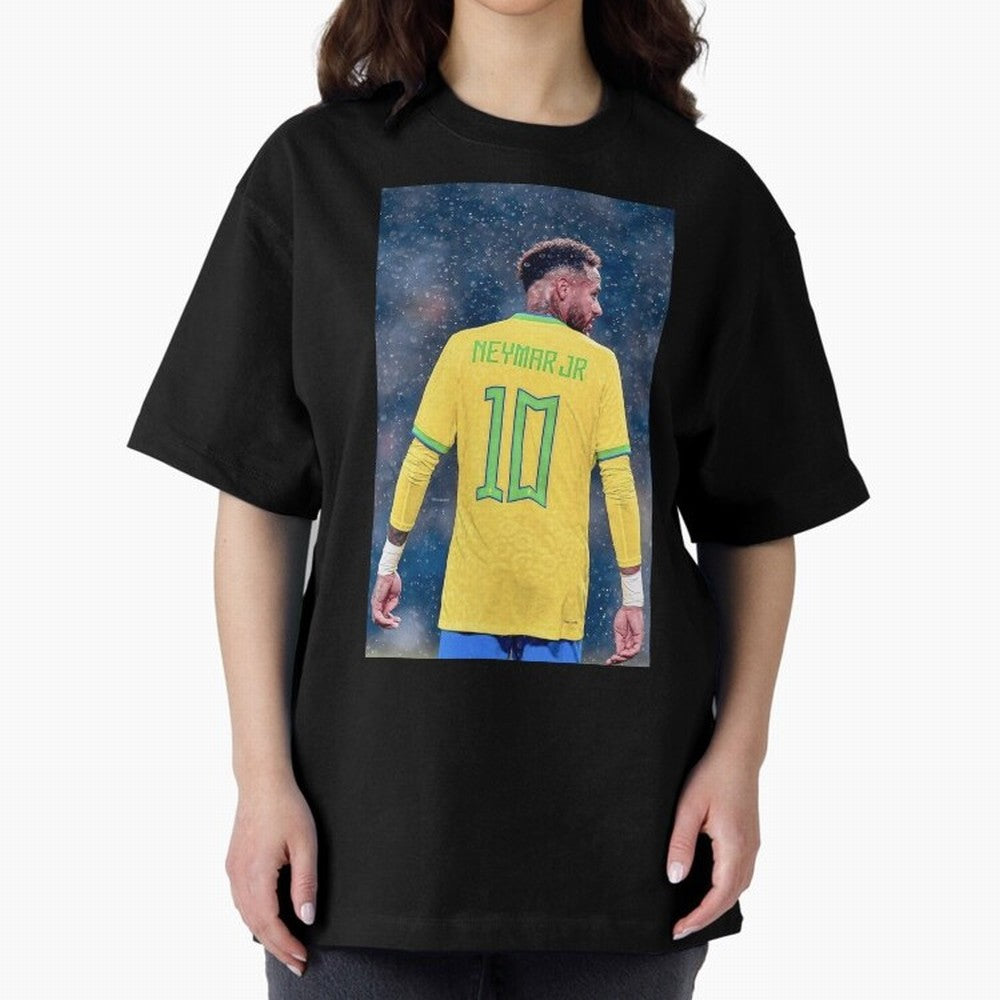 Neymar 10 Brasil world cup 2022 Oversized T-Shirt Honor Football Greatness during Match Day Hype around FIFA World Cup 2026, CR7 and Messi, Portugal, Vintage Soccer Flavor, Modern Football Stars, National Flags and Final Night Emotion; Ideal for