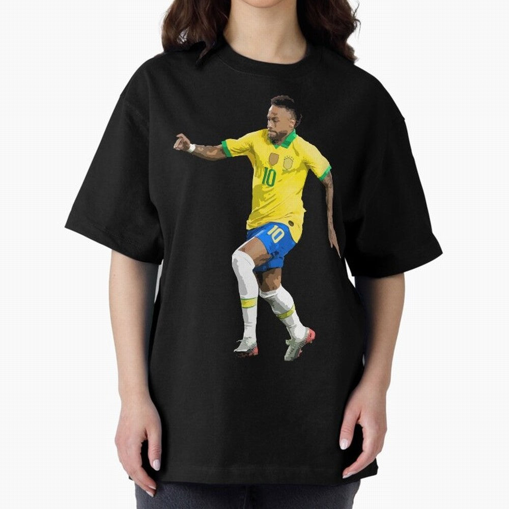 neymar Oversized T-Shirt Celebrate Classic Football Spirit in FIFA World Cup 2026 USA Canada Mexico Centered on Messi, Brazil Energy, Vintage Soccer Flavor, Modern Football Stars, National Flags and Final Night Emotion; Great for Supporters Who