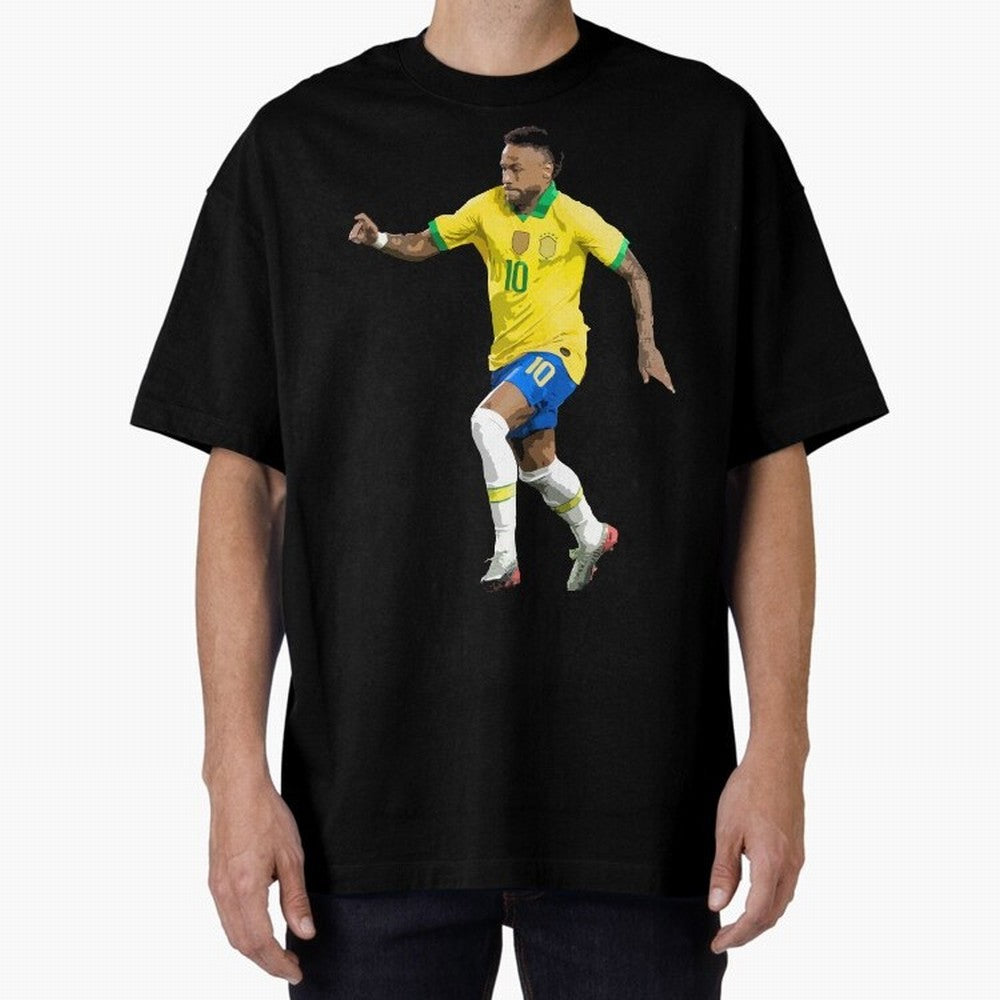 neymar Oversized T-Shirt Celebrate Classic Football Spirit in FIFA World Cup 2026 USA Canada Mexico Centered on Messi, Brazil Energy, Vintage Soccer Flavor, Modern Football Stars, National Flags and Final Night Emotion; Great for Supporters Who