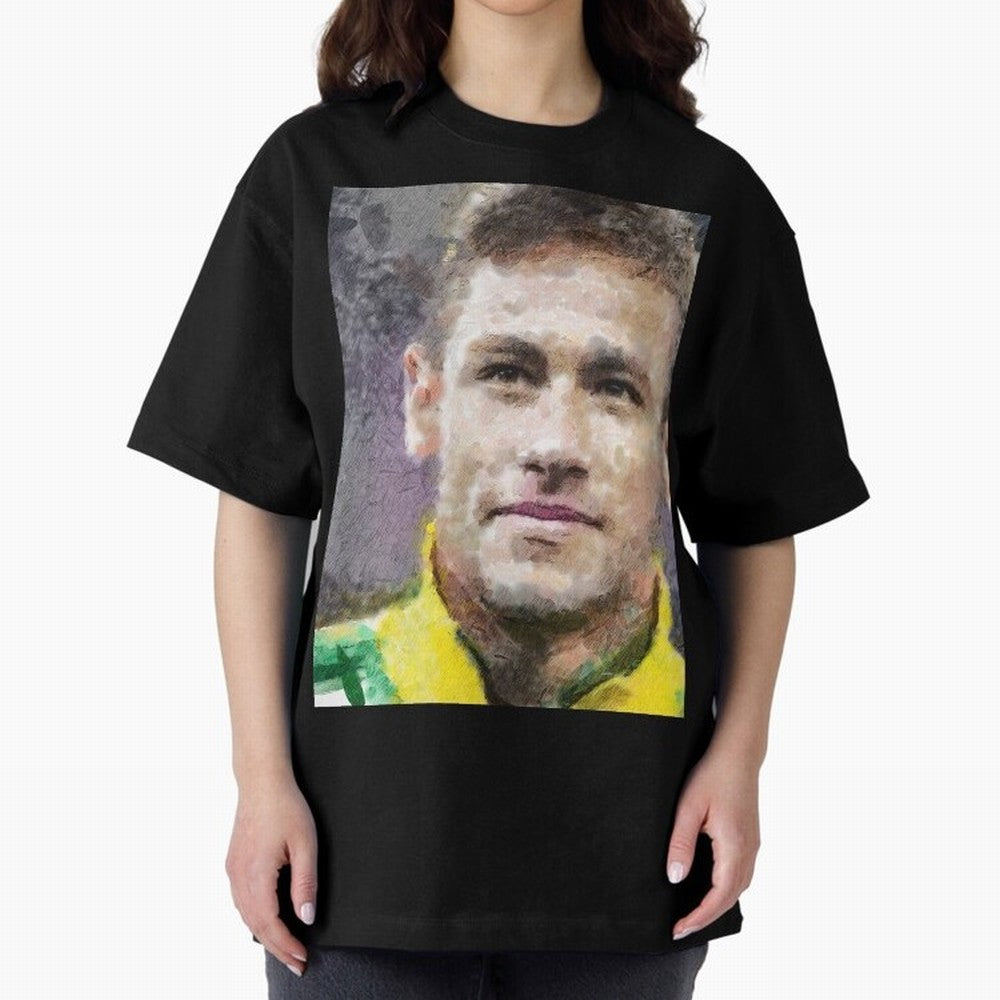 Neymar Oversized T-Shirt Show Fan Pride Across FIFA World Cup 2026 Spirit, Capturing England, Haaland, Vintage Soccer Flavor, Modern Football Stars, National Flags and Final Night Emotion; Ideal for Passionate Fans Who Love Underdog Stories,