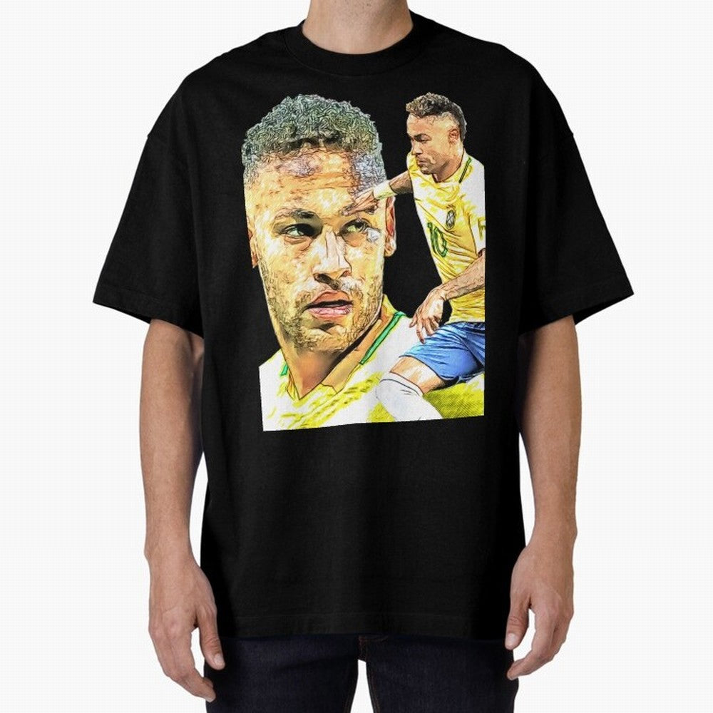 Neymar Futbol Oversized T-Shirt Make Your Look Match Global Football Passion for FIFA World Cup 2026 USA Canada Mexico, Made for Messi and Cristiano Ronaldo, England, Champion Mindset, Group Stage Buzz, Knockout Tension and Passionate Fan Culture;