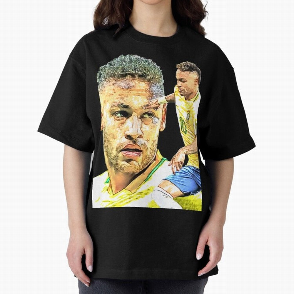 Neymar Futbol Oversized T-Shirt Make Your Look Match Global Football Passion for FIFA World Cup 2026 USA Canada Mexico, Made for Messi and Cristiano Ronaldo, England, Champion Mindset, Group Stage Buzz, Knockout Tension and Passionate Fan Culture;