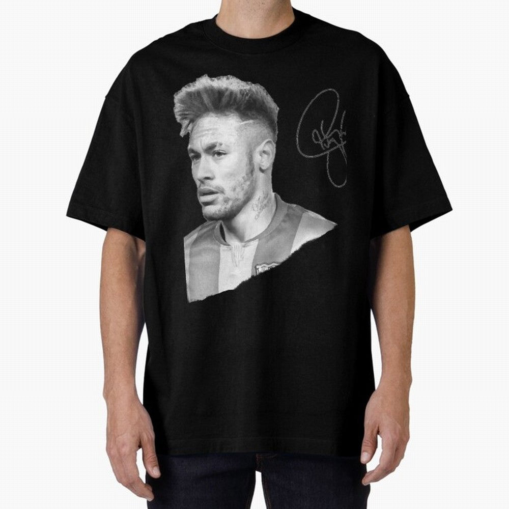 Neymar in black & white with signature Classic T-Shirt Cheer through Every Moment of FIFA World Cup 2026 Group Stage for Fans of Cristiano Ronaldo, Haaland and CR7 and Spain, Bringing Stadium Memories, Football Loyalty, International Chants and