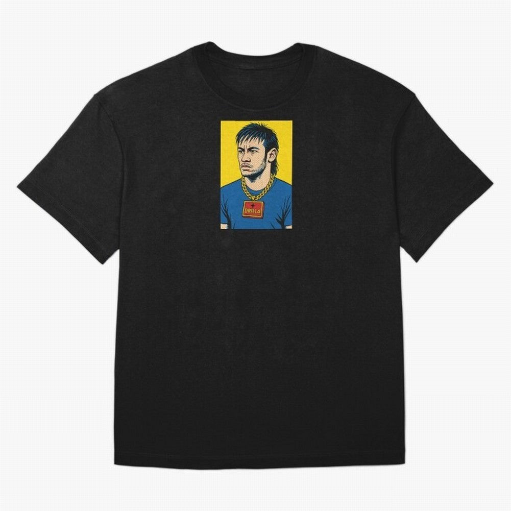Drilla Clothing Neymar Popart Print T Shirt Oversized T-Shirt Celebrate Fan Culture around FIFA World Cup 2026 USA Canada Mexico Spirit, Celebrating Argentina, France and Brazil, Messi, CR7 and Mbappe, Classic Soccer Heritage, Championship