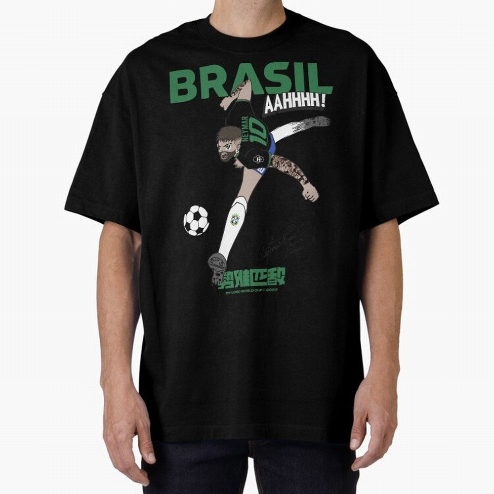 NEYMAR BRAZIL Oversized T-Shirt Bring Legendary Rivalry Energy to FIFA World Cup 2026 for Fans of CR7 and Netherlands, Bringing Football Passion, Legendary Performances, Festival Vibes and Supporter Community; Ideal for Football Dads, Football