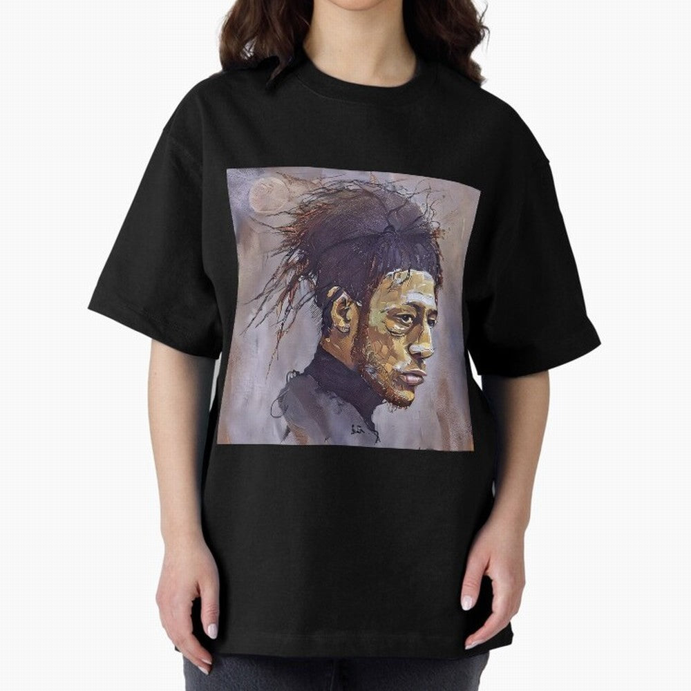 sketch of Neymar Oversized T-Shirt Bring a Vintage Feel to Global Football Passion for FIFA World Cup 2026 Group Stage, Driven by Mbappe and Neymar, Argentina and Brazil, Championship Spirit, Famous Goals, Roaring Crowds and International Football