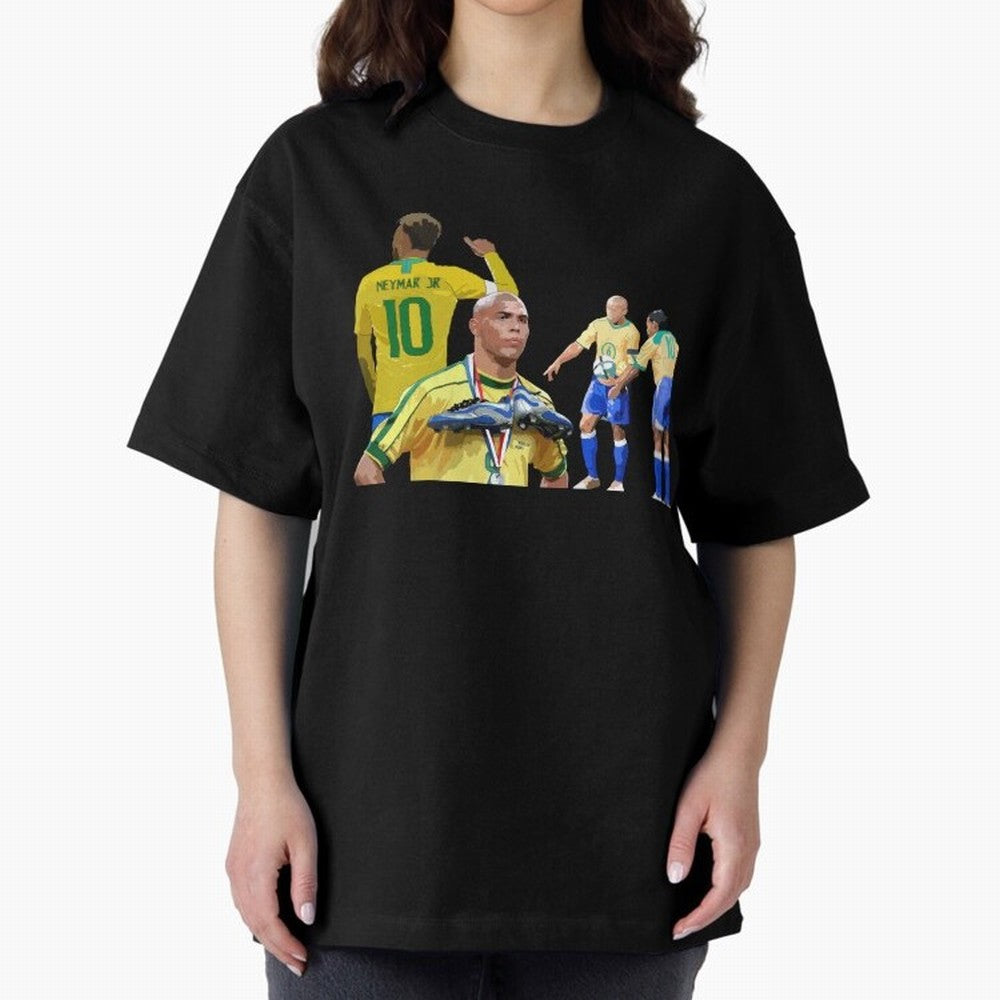 Brazilian Icons Oversized T-Shirt Remember Iconic Moments from FIFA World Cup 2026 for Fans of Mbappe and Neymar and Spain and Netherlands, Bringing Supporter Pride, Iconic Celebrations, Legendary Names and Global Match Day Energy; Created for